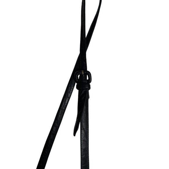 Black leather fringe crossbody handbag bag - Picture 8 of 10